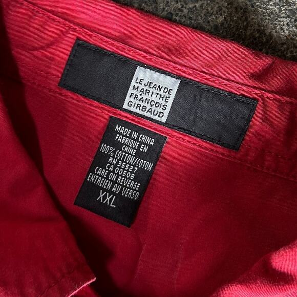 Vintage Y2K Girbaud Shirt Mens 2XL XXL Red Urban Street Embroidered City Marithe - Picture 5 of 7